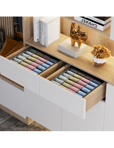 Organizador de Cajones Joyoldelf 2 Paquetes 24 Celdas Gris