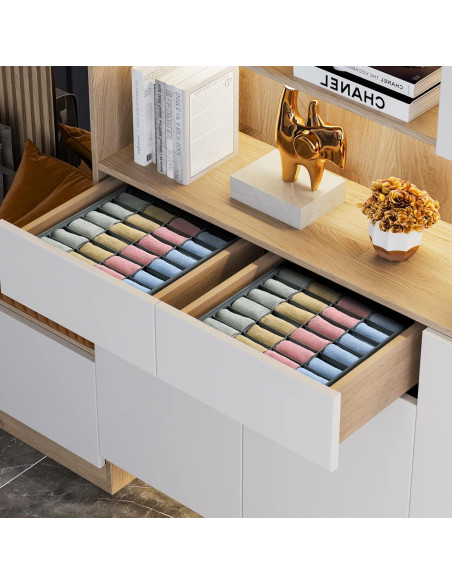 Organizador de Cajones Joyoldelf 2 Paquetes 24 Celdas Gris Organizador de Cajones Joyoldelf 2 Paquetes 24 Celdas Gris