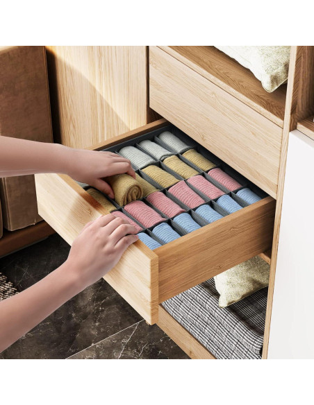 Organizador de Cajones Joyoldelf 2 Paquetes 24 Celdas Gris Organizador de Cajones Joyoldelf 2 Paquetes 24 Celdas Gris
