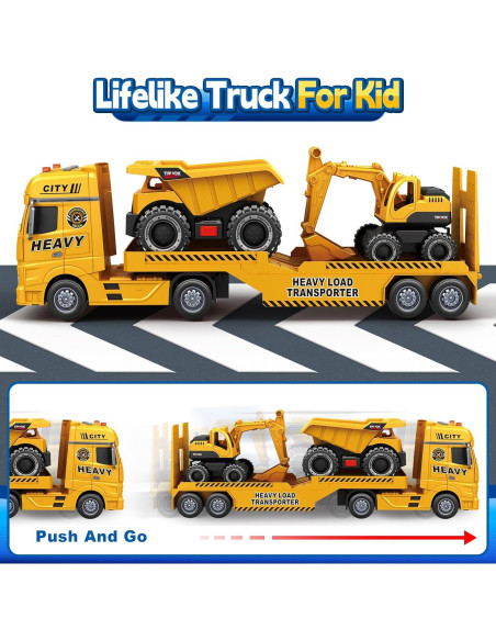 Camión Transportador SpringFlower 3 en 1 con Excavadora Camión Transportador SpringFlower 3 en 1 con Excavadora