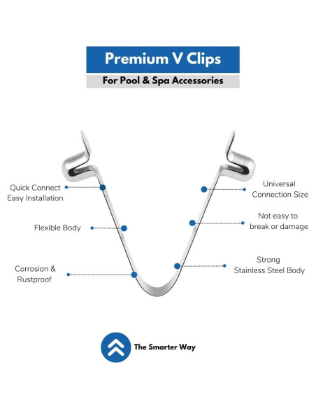 Clips en V Acero Inoxidable Aquatix Pro - Paquete de 6 Clips en V Acero Inoxidable Aquatix Pro - Paquete de 6