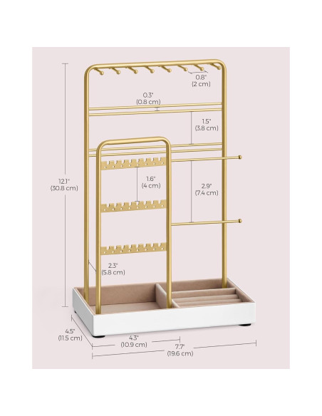 Soporte de Joyería SONGMICS Oro Pálido con Terciopelo 30.8 cm Soporte de Joyería SONGMICS Oro Pálido con Terciopelo 30.8 cm