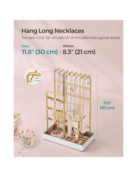 Soporte de Joyería SONGMICS Oro Pálido con Terciopelo 30.8 cm Soporte de Joyería SONGMICS Oro Pálido con Terciopelo 30.8 cm