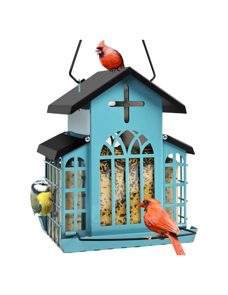 Comedero para Aves ScinDa de Metal 5kg en Forma de Iglesia Comedero para Aves ScinDa de Metal 5kg en Forma de Iglesia