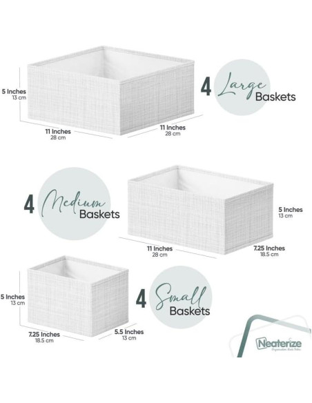 Organizador de Cajones Neaterize 12 Cestas Blanco-Gris Organizador de Cajones Neaterize 12 Cestas Blanco-Gris