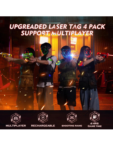 Conjunto de Laser Tag Recargable VATOS para 4 Jugadores