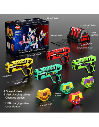 Conjunto de Laser Tag Recargable VATOS para 4 Jugadores