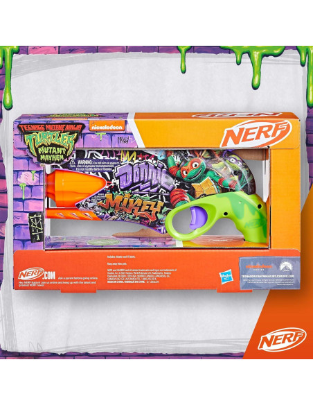 Blaster Nerf Tortugas Ninja Adolescente con 10 Dardos Elite Blaster Nerf Tortugas Ninja Adolescente con 10 Dardos Elite