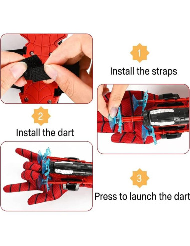 Guantes Lanzador de Telaraña Spider Man AODAI Rojo 21.8x8.9cm