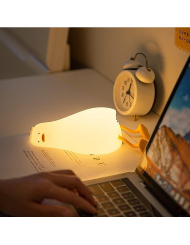 Lámpara Nocturna Pato LED HappyBag Táctil Recargable 3 Niveles