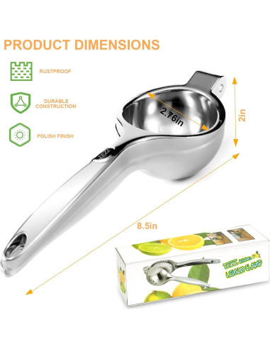 Exprimidor Manual TEZZ de Cítricos 0.75L Plateado