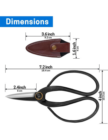 Tijeras de Poda VISEMAN para Bonsai - Acero al Carbono 198g
