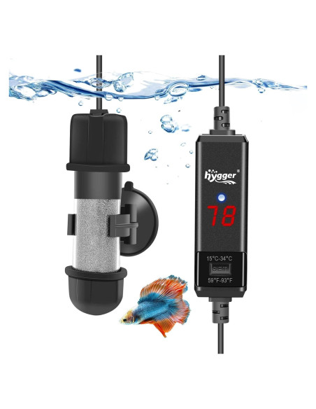 Calentador de Acuario Hygger 10W Sumergible con Pantalla LED Calentador de Acuario Hygger 10W Sumergible con Pantalla LED
