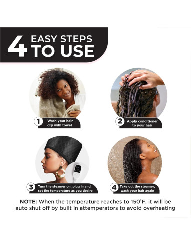Gorro Térmico para Cabello SISWOW - Acondicionador Profundo Negro