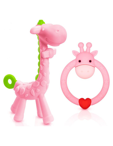 Mordillo de Silicona Jirafa Share&Care Rosa 119g