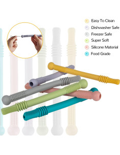 Tubo de Mordedor Hueco Fu Store 6 Paquete Silicona BPA Libre 2