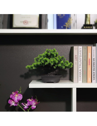 Planta Artificial Bonsai Verde YOERM 24 cm Decoración Hogar