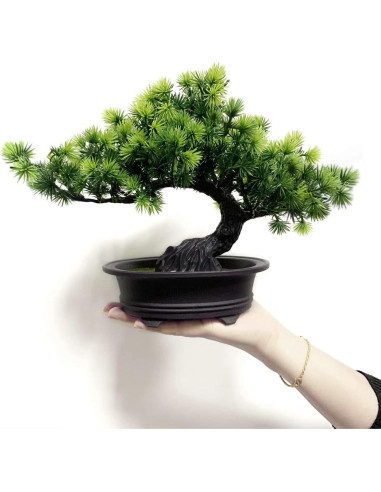 Planta Artificial Bonsai Verde YOERM 24 cm Decoración Hogar