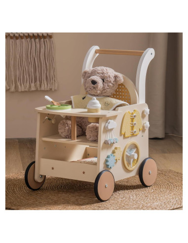 Andador de Madera ROBOTIME para Bebés con Freno de Seguridad
