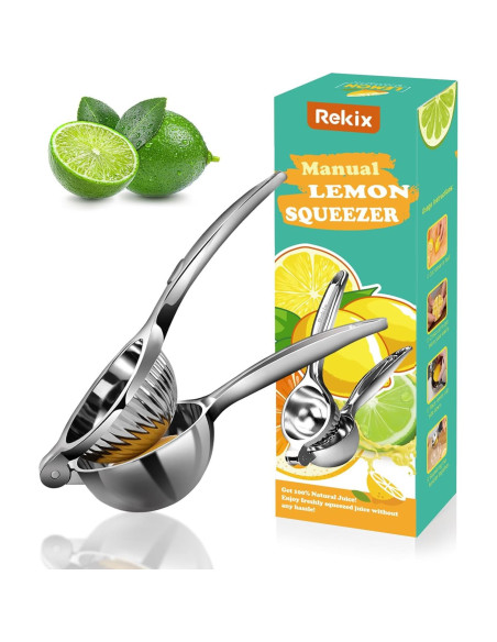 Exprimidor de Limones Rekix, Prensa Manual de Acero Inoxidable Exprimidor de Limones Rekix, Prensa Manual de Acero Inoxidable
