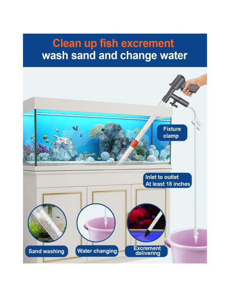 Limpiador de Grava para Acuario QZQ 2025 - Kit Multifuncional Limpiador de Grava para Acuario QZQ 2025 - Kit Multifuncional