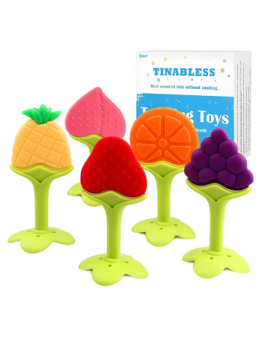 Set de Llaves de Dentición Tinabless para Bebés - 5 Piezas Multicolor, Silicona Libre de BPA