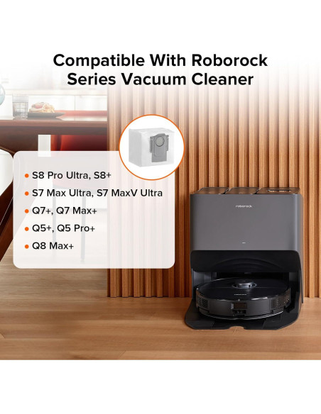 Bolsas Desechables Roborock para Aspiradora Robot S8 Pro Ultra - 6 Piezas Bolsas Desechables Roborock para Aspiradora Robot S8 Pro Ultra - 6 Piezas