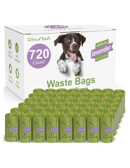 Bolsas de Basura para Perros Wowflash 720 Unidades Aroma Lavanda Bolsas de Basura para Perros Wowflash 720 Unidades Aroma Lavanda