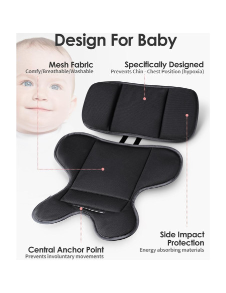 Inserto para Asiento de Auto Bebé CoiiJoii Negro Ergonomico Inserto para Asiento de Auto Bebé CoiiJoii Negro Ergonomico