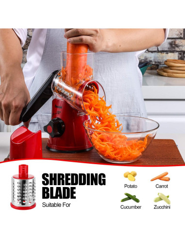 Rallador de Queso Rotativo Geedel 3 Cuchillas Acero Inoxidable