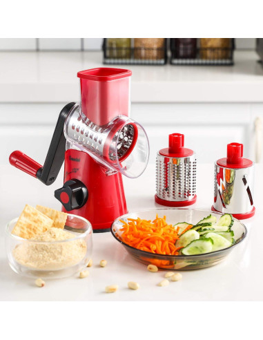 Rallador de Queso Rotativo Geedel 3 Cuchillas Acero Inoxidable