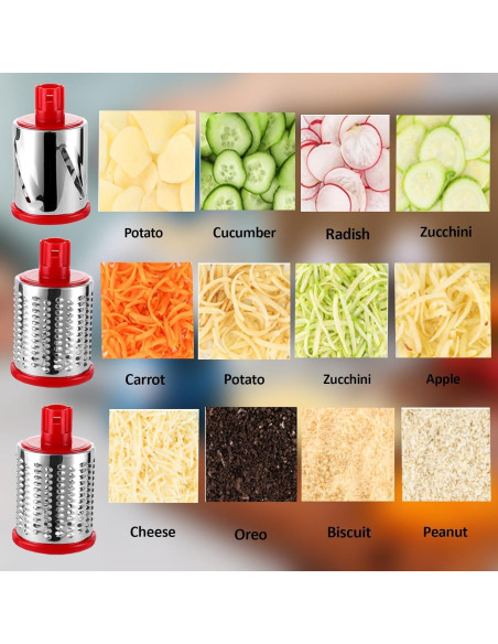 Rallador de Queso Rotatorio Chef Power 5 en 1 - Rojo Rallador de Queso Rotatorio Chef Power 5 en 1 - Rojo