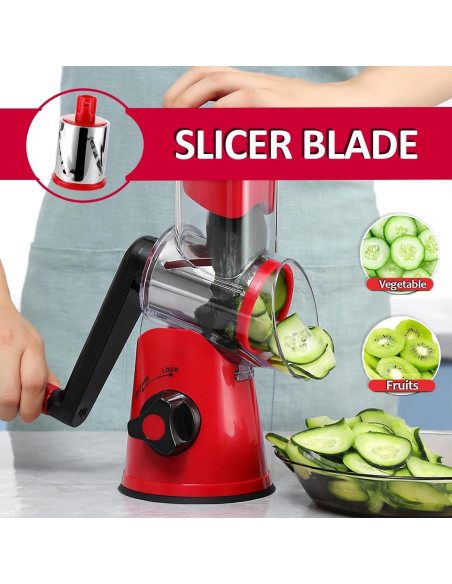 Rallador de Queso Rotatorio Chef Power 5 en 1 - Rojo Rallador de Queso Rotatorio Chef Power 5 en 1 - Rojo