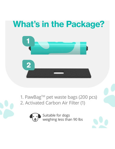 Bolsas de Poop PawPail - 1 Rollo de 200 Bolsas Ecológicas