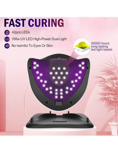 Lámpara de Uñas UV LED NAILGIRLS X PLUS 168W con Temporizador