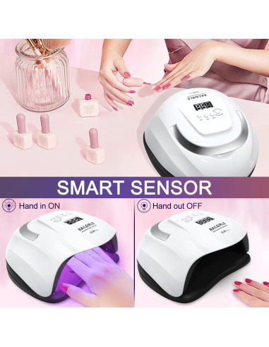 Lámpara de Uñas UV LED NAILGIRLS X PLUS 168W con Temporizador