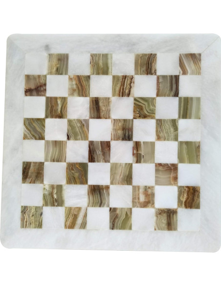 Juego de Ajedrez de Mármol Onyx Blanco y Verde Hecho a Mano 30.48 cm Juego de Ajedrez de Mármol Onyx Blanco y Verde Hecho a Mano 30.48 cm