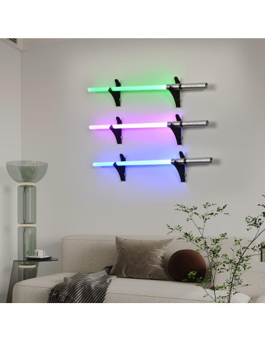 Soporte de Pared para Sables de Luz BYTOTU - Acrílico Negro