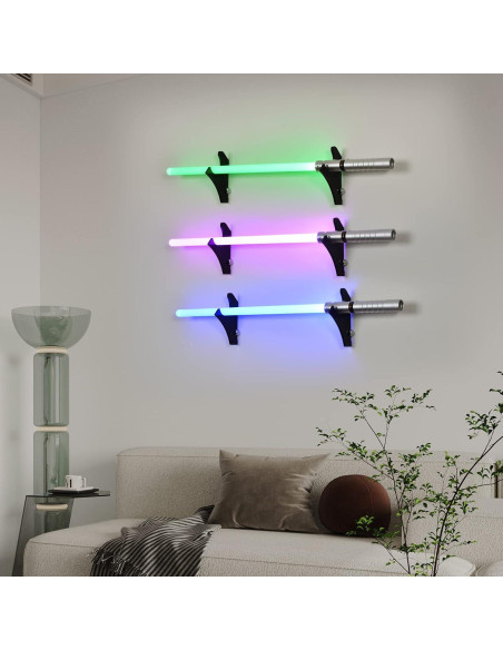 Soporte de Pared para Sables de Luz BYTOTU - Acrílico Negro Soporte de Pared para Sables de Luz BYTOTU - Acrílico Negro