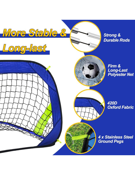 Portería de Fútbol EVERRUSH S03 Plegable 100x70cm Azul Portería de Fútbol EVERRUSH S03 Plegable 100x70cm Azul