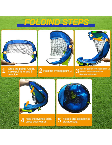 Portería de Fútbol EVERRUSH S03 Plegable 100x70cm Azul Portería de Fútbol EVERRUSH S03 Plegable 100x70cm Azul