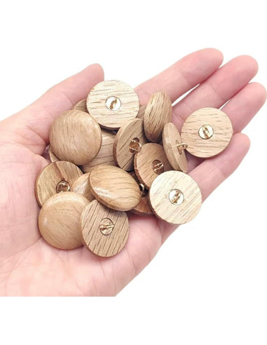 20 Botones de Madera Natural Lmlliang 18mm para Costura