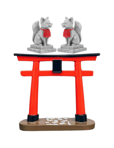 Mini Jardín Japonés POPETPOP - Puerta Torii y Zorro Sagrado