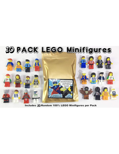 Paquete de 10 Figuras LEGO Auténticas Aleatorias - Juguete Educativo