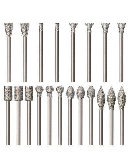 Juego de 20 Puntas de Diamante HOMEIDOL para Dremel 3 mm Juego de 20 Puntas de Diamante HOMEIDOL para Dremel 3 mm