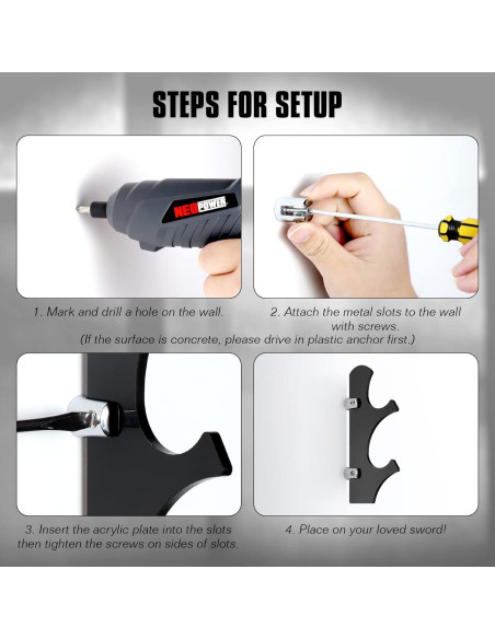 Soporte de Pared para Sable de Luz TOPNEW Acrílico Negro Soporte de Pared para Sable de Luz TOPNEW Acrílico Negro
