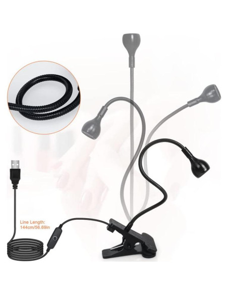 Lámpara UV para Uñas Mlogiroa 3W con Brazo Flexible y USB Lámpara UV para Uñas Mlogiroa 3W con Brazo Flexible y USB