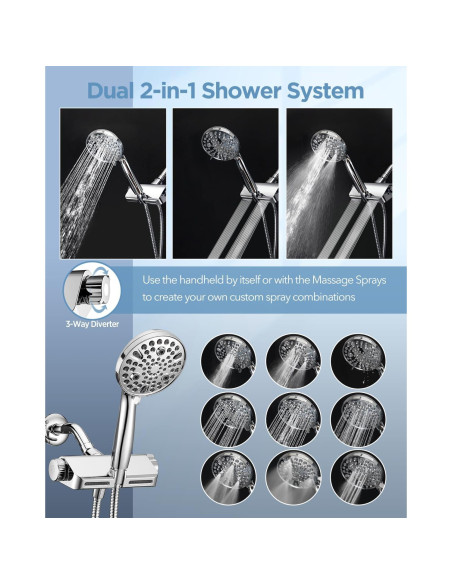 Cabezal de Ducha Filtrado MakeFit 2-en-1 Cromo 10 Modos Cabezal de Ducha Filtrado MakeFit 2-en-1 Cromo 10 Modos