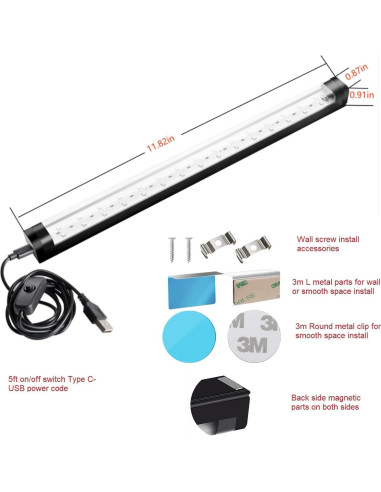 Barra de luz negra LED 10W 1ft THLITURE para fiestas y arte