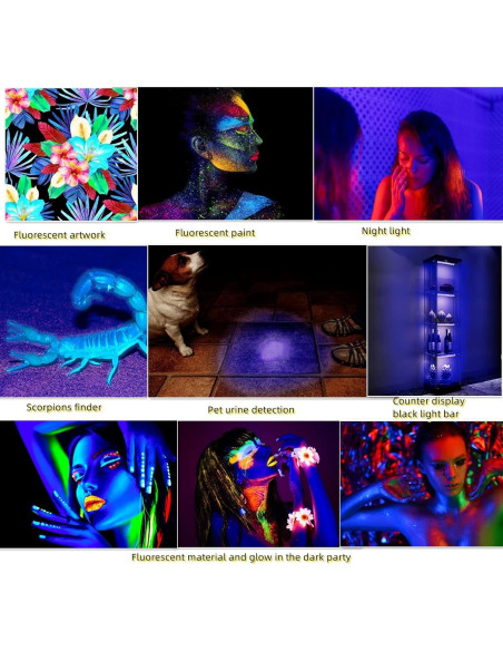 Barra de luz negra LED 10W 1ft THLITURE para fiestas y arte Barra de luz negra LED 10W 1ft THLITURE para fiestas y arte